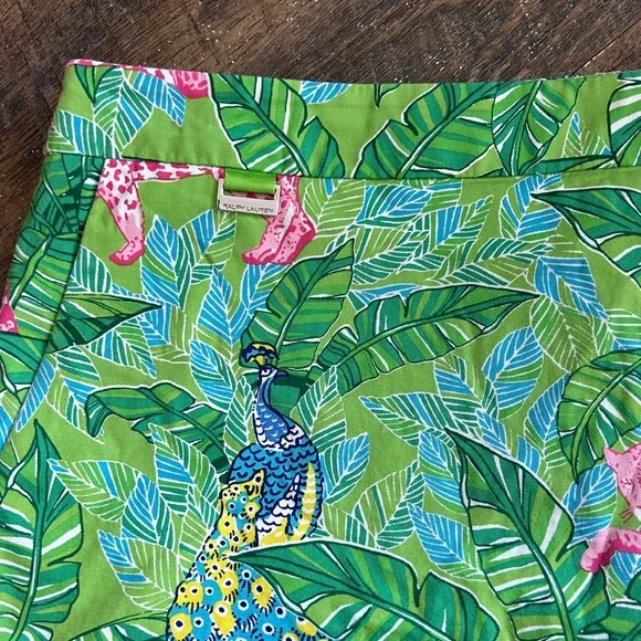 Polo Golf Ralph Lauren Lilly Jungle Print Pink Leopard Peacock Skort Size 6 NWOT - Picture 2 of 9